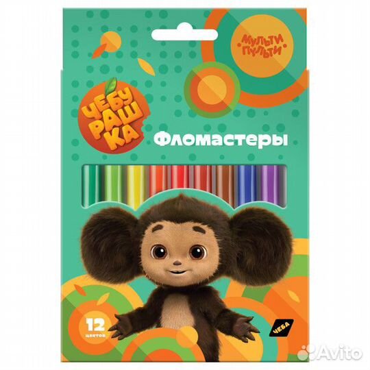 Фломастеры Мульти-Пульти Чебурашка 12 цветов