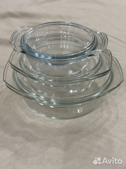 Форма для запекания с крышкой стекло 16, 18, 23 см