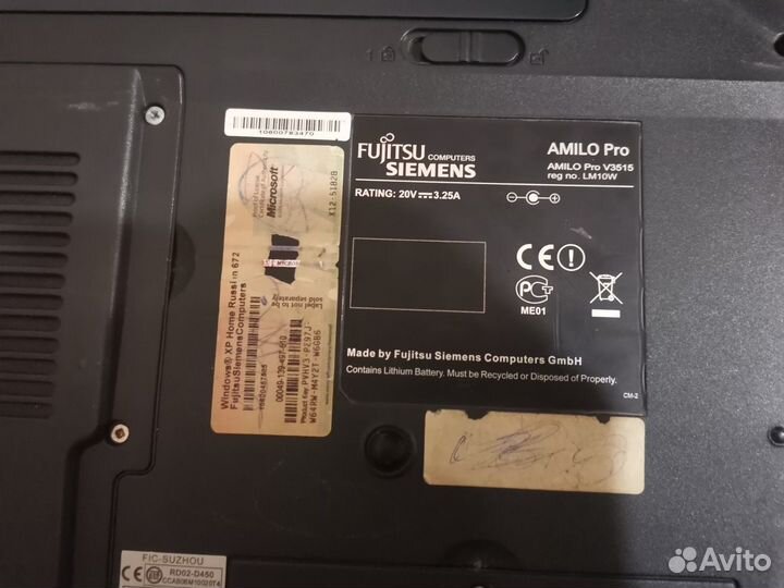 Ноутбук fujitsu Siemens amilo pro v3515