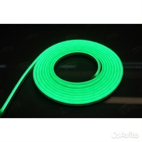 Неоновая лента,6*12 мм, IP67. Зеленая
