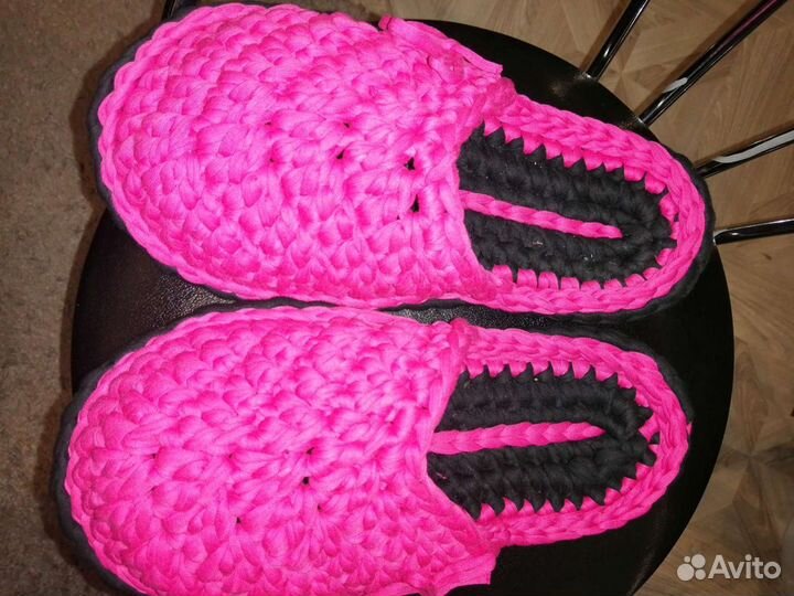 Домашние тапочки вязаные