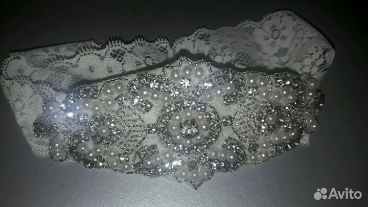 Подвязка свадебная, ручная работа