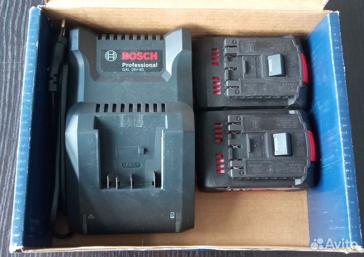 Зарядное устройство GAL 18V-40 Bosch, аккумуляторы