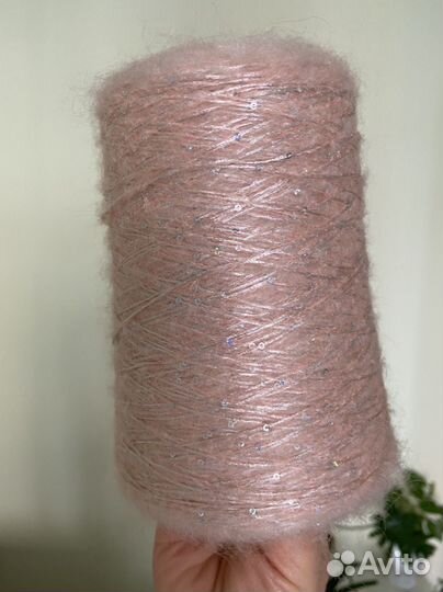 Пряжа мохер с голограф. пайеткой 300гр италия