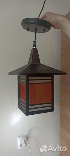 Светильник подвесной деревянный
