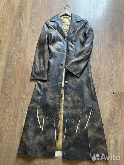 Плащ натуральная кожа новый винтажный