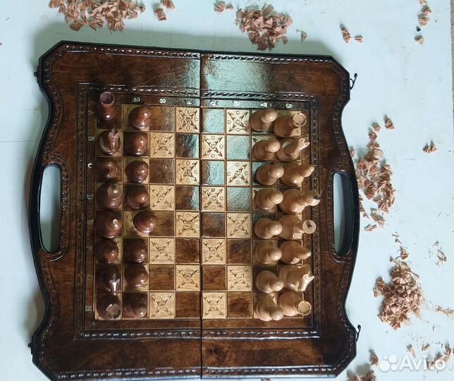 Шахматы нарды шашки 3 в 1 ручной