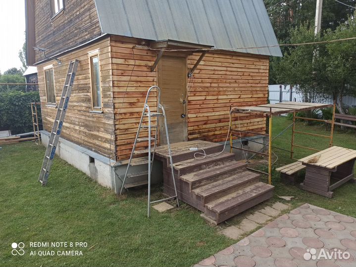 Шлифовка покраска обработка сруба