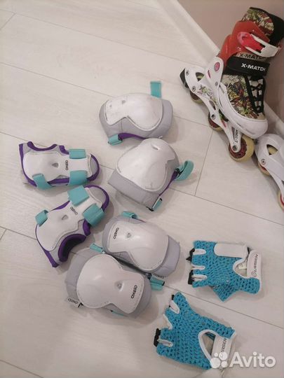 Роликовые коньки детские с защитой