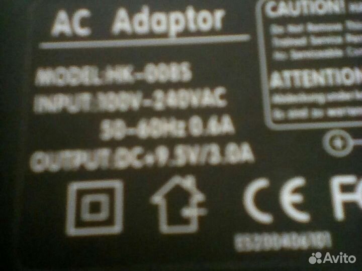 Адаптер - Блок питания 9.5v/3A