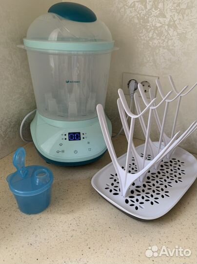 Стерилизатор и бутылочки Pigeon, подставка-сушилка