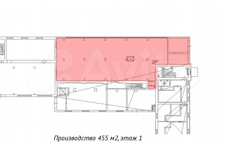 Производство, склад 455 м². Кран-балка. Ворота