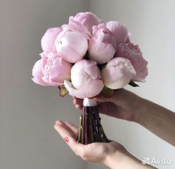 Букет свадебный из пионов розовых