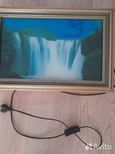 Картина водопад с подцветкой и звуком
