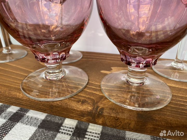 Фужеры рюмки марганцевое стекло СССР