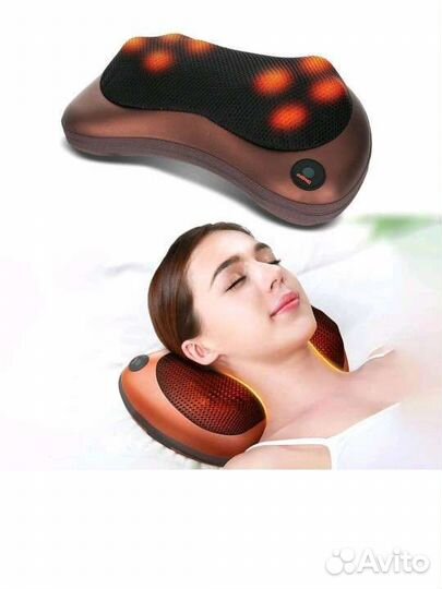 Массажная подушка с термороликами