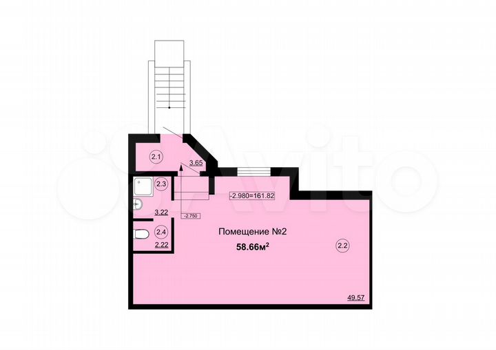 Свободного назначения, 58.66 м²
