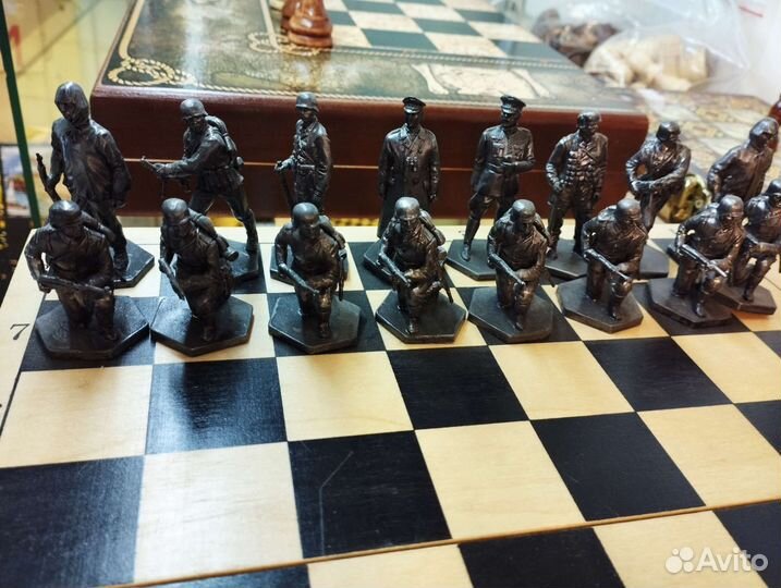 Шахматные фигуры металл СССР против Германии