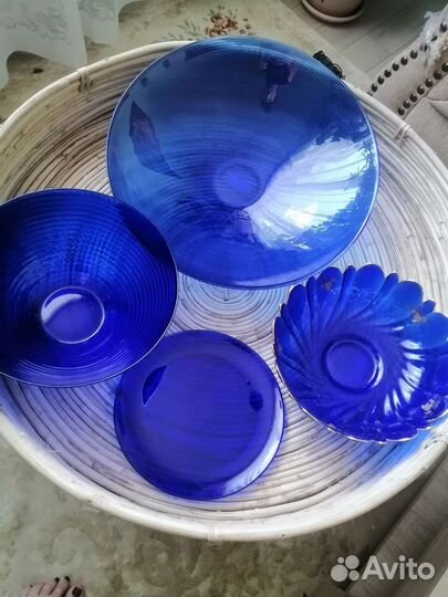 Вазы, салатники, блюда кобальт большие