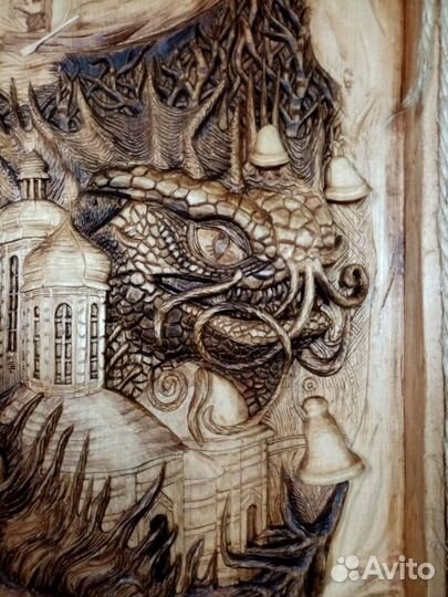 Панно 450 х400,липа, покрытие масло Биофа