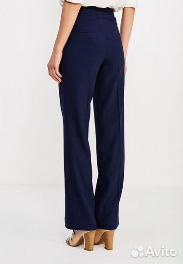 Брюки свободного кроя синие размер M