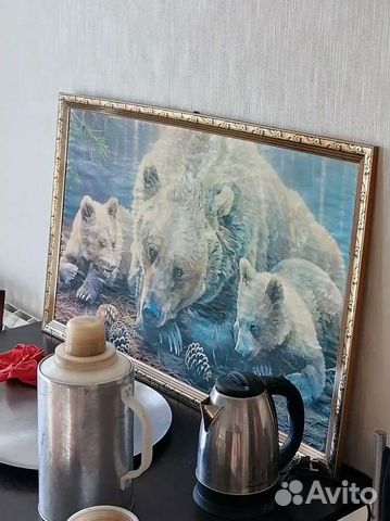 Большая картина медведи, принт