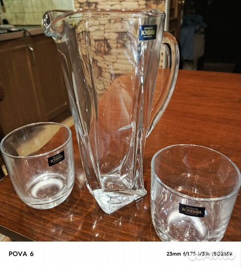 Графин хрустальный богемия (2 бокала)