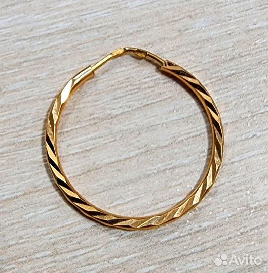 Золотые серьги кольца 585 пробы