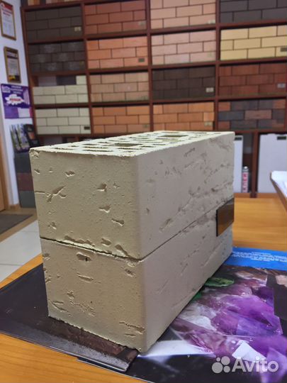 Кирпич лицевой сливки руст. меланж