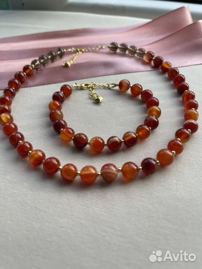 Комплект натуральный агат