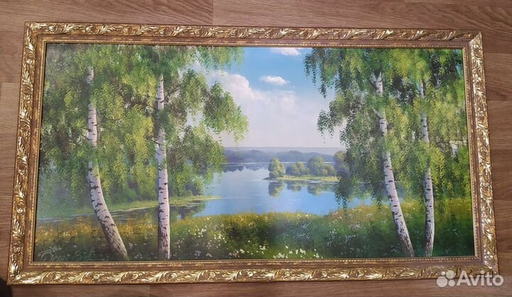 Картина маслом на холсте пейзаж в раме