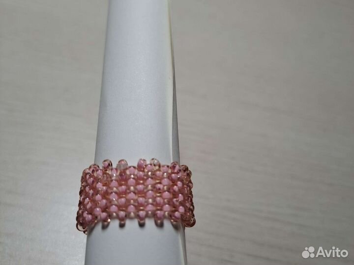 Кольцо из бисера с бабочкой на заказ