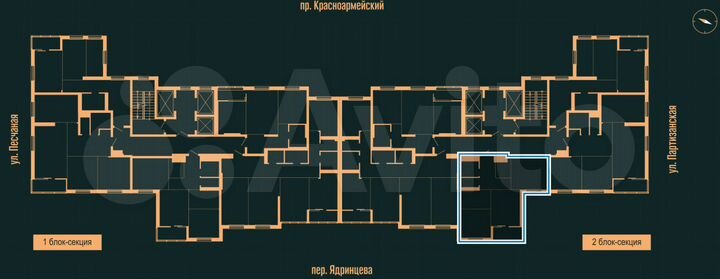 3-к. квартира, 70,1 м², 24/25 эт.
