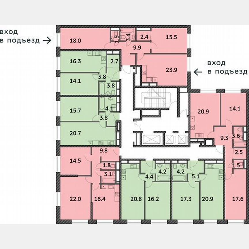 2-к. квартира, 67,6 м², 8/19 эт.