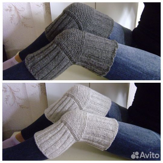 Полушерсть Вязаные Наколенники Ручная Работа