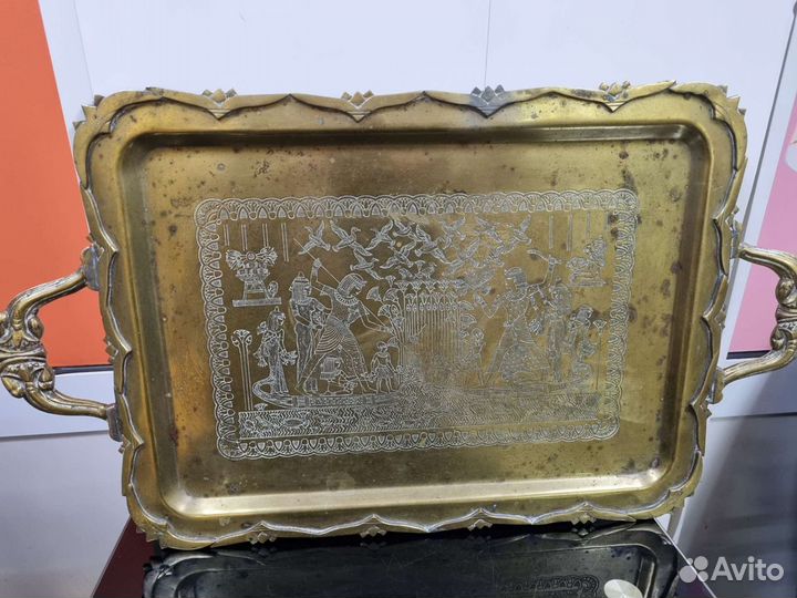 Поднос латунь. Египет прошлый век