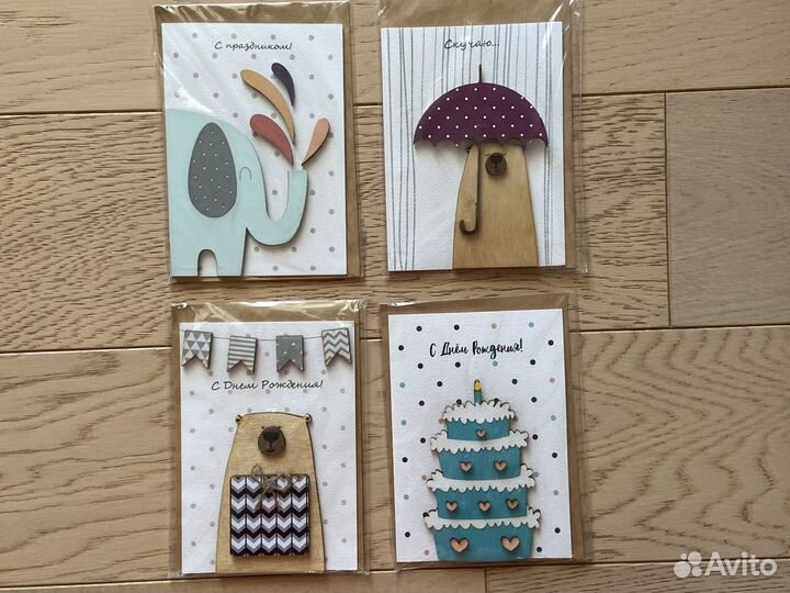 Креативные открытки с деревянным декором