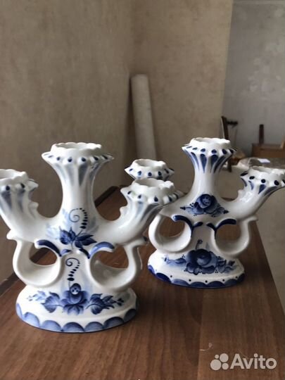 Гжель подсвечник