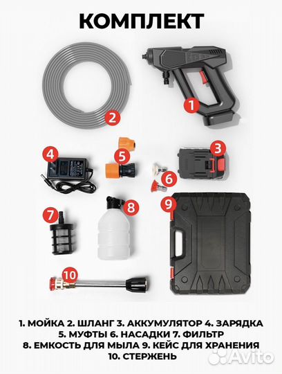 Мойка высокого давления аккумуляторная