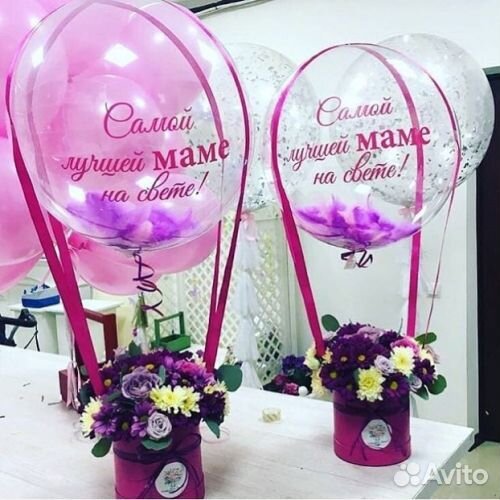 Розы. Букеты с шаром. Цветы