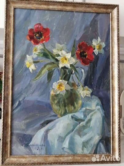 Картина маслом на холсте цветы