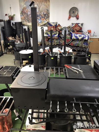 Мангал с откидной крышкой 4 в одном