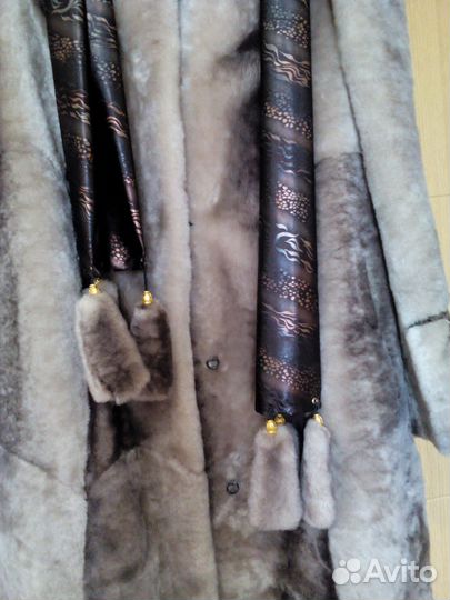 Новая шуба с воротником шарфом