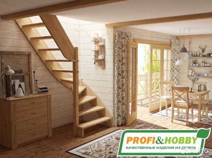 Деревянная лестница из сосны
