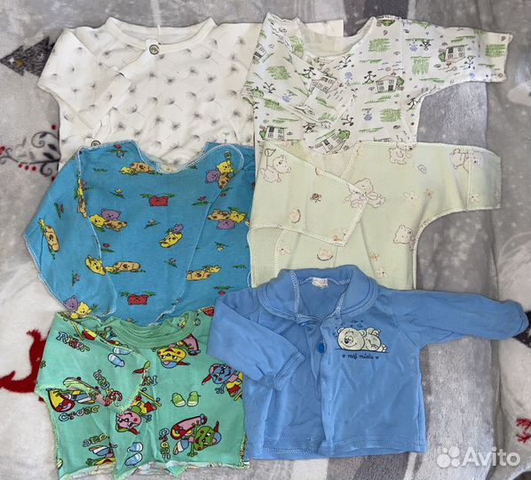 Детские вещи пакетом 56-62 (0-3м) 45 шт
