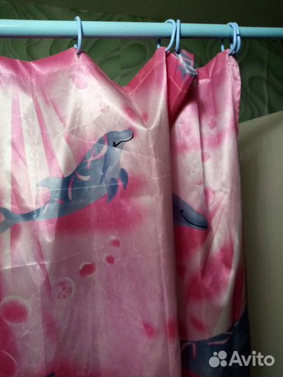 Штора с держателем в ванну