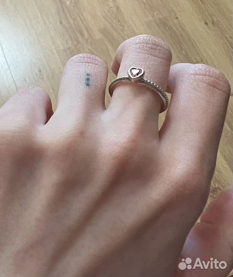 Кольцо с сердечком Pandora 52 размер оригинал
