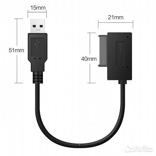 Переходник для DVD ноутбука USB 2,0 на Mini SATA