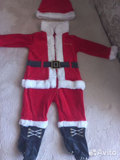 Костюм деда мороза на 3-9 месяцев