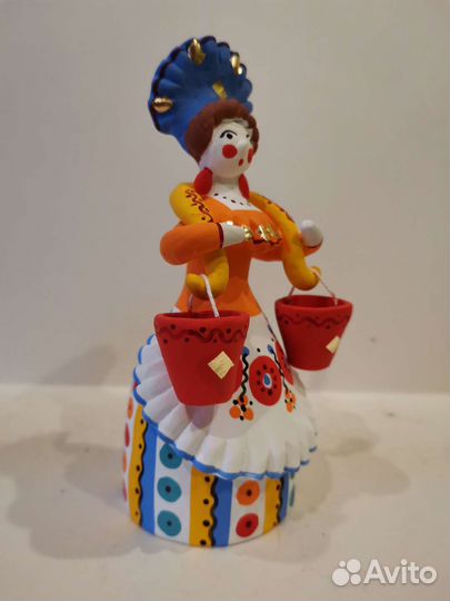 Водоноска 15-15,5 см. Дымковская игрушка сувенир